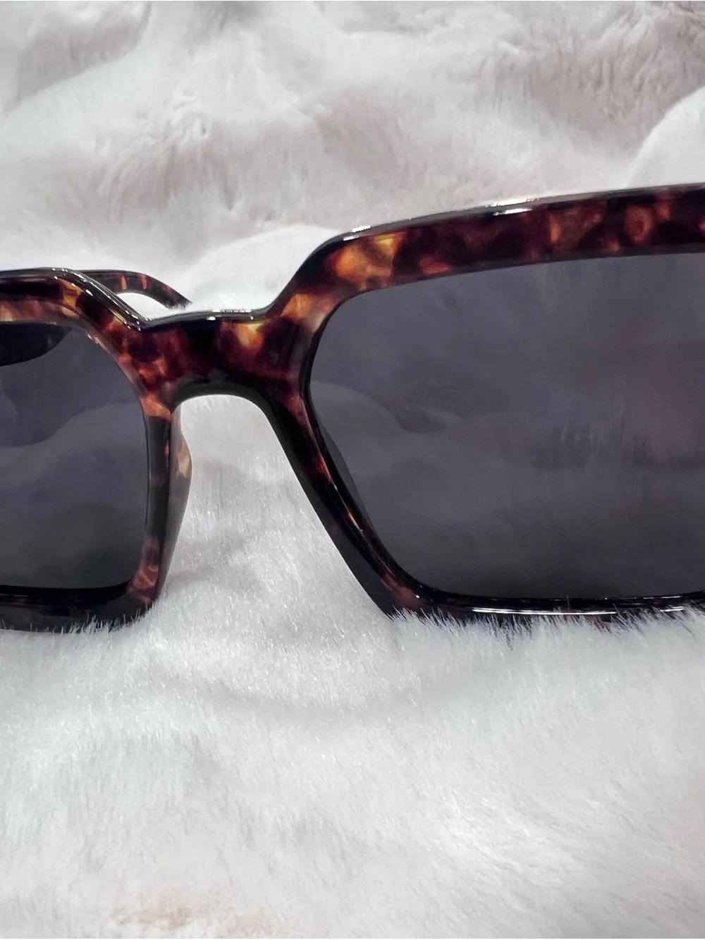Tortoiseshell Square Frame Sunglasses - Brown Lens